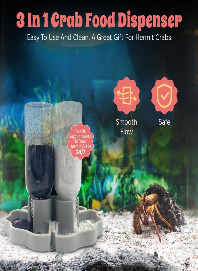 Snout and Shell Hermit Crab Gravity Feeder - 3 Well feeders - Gray for Greensand, Oyster Shell Flour and Worm castings by Snout and Shell - Image 2